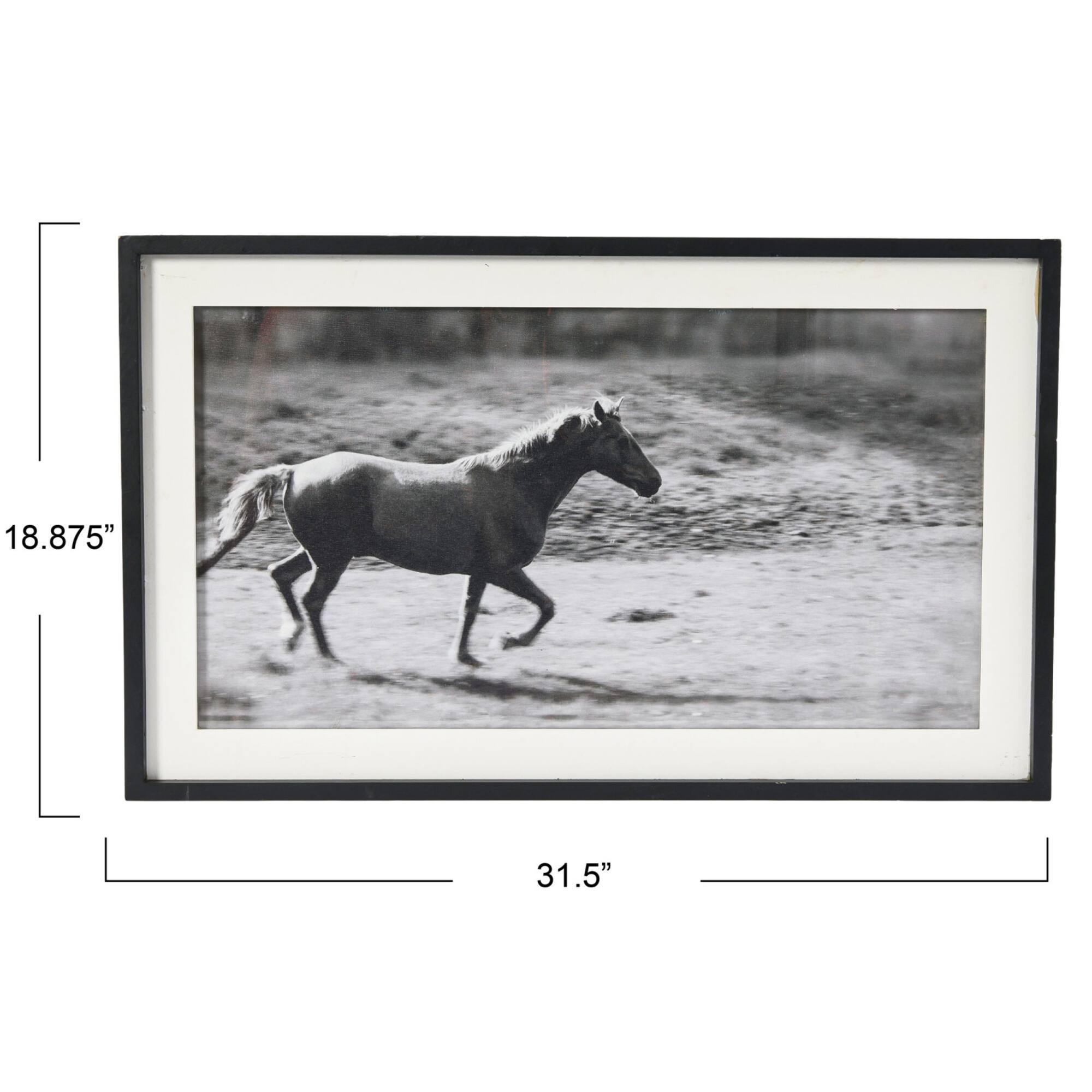 Hello Honey® Galloping Horse Print with Wood Frame